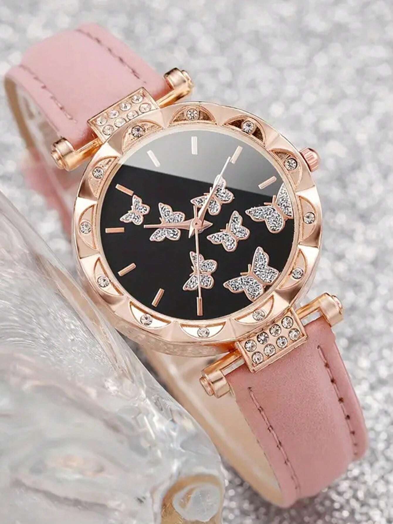 5Pcs Cute Silica Gel Quartz Girls Watch Necklace Bracelet Earrings Jewelry Set Girl Gift Halloween Gift Christmas Carnival School Life