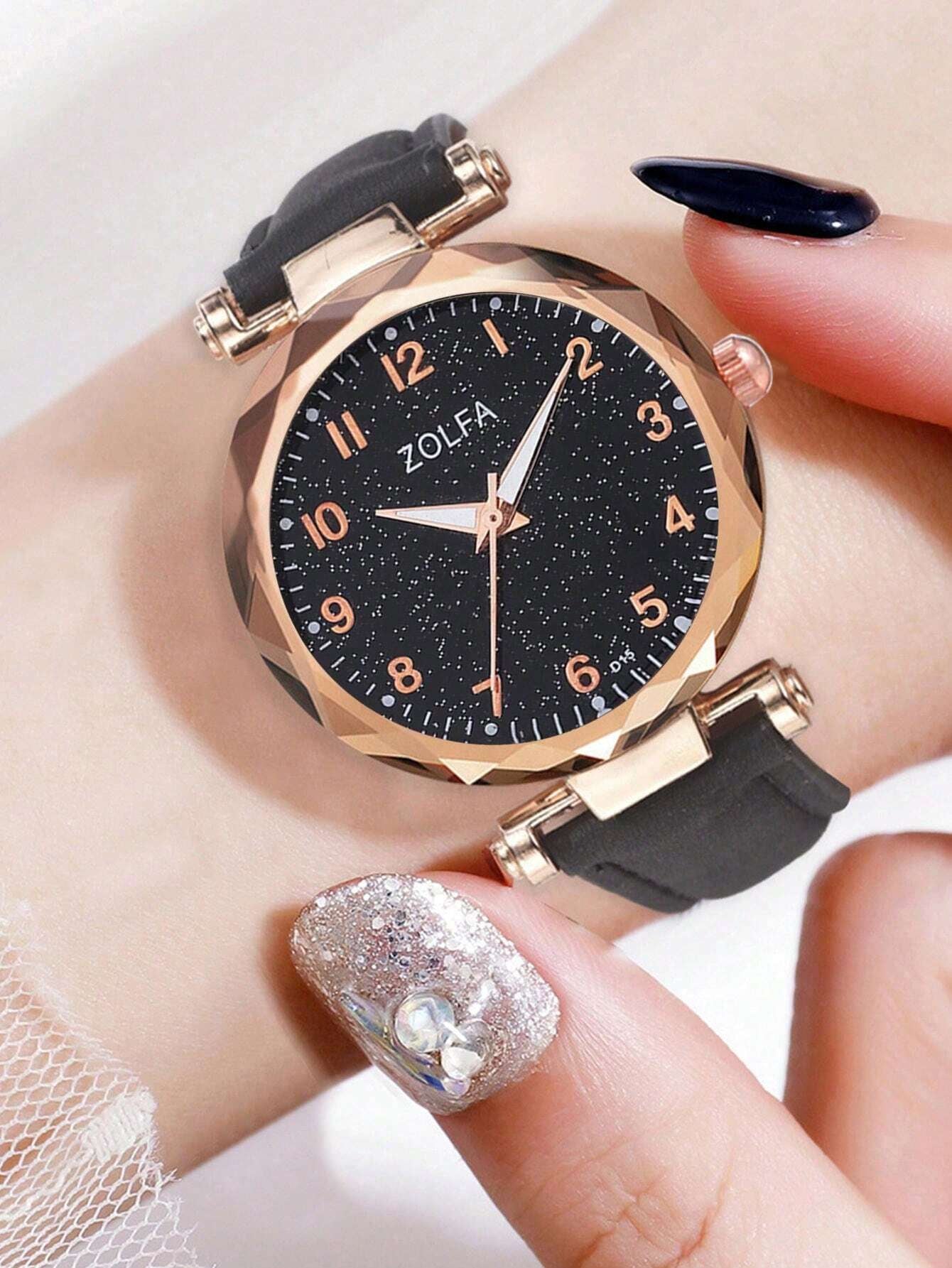 5Pcs Cute Silica Gel Quartz Girls Watch Necklace Bracelet Earrings Jewelry Set Girl Gift Halloween Gift Christmas Carnival School Life