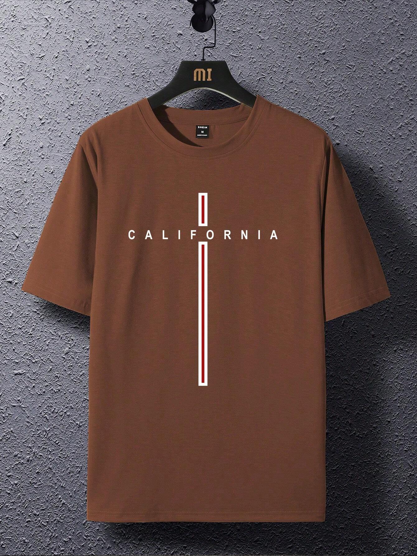 Manfinity Homme Men'S Oversized Letter Printed Drop Shoulder T-Shirt