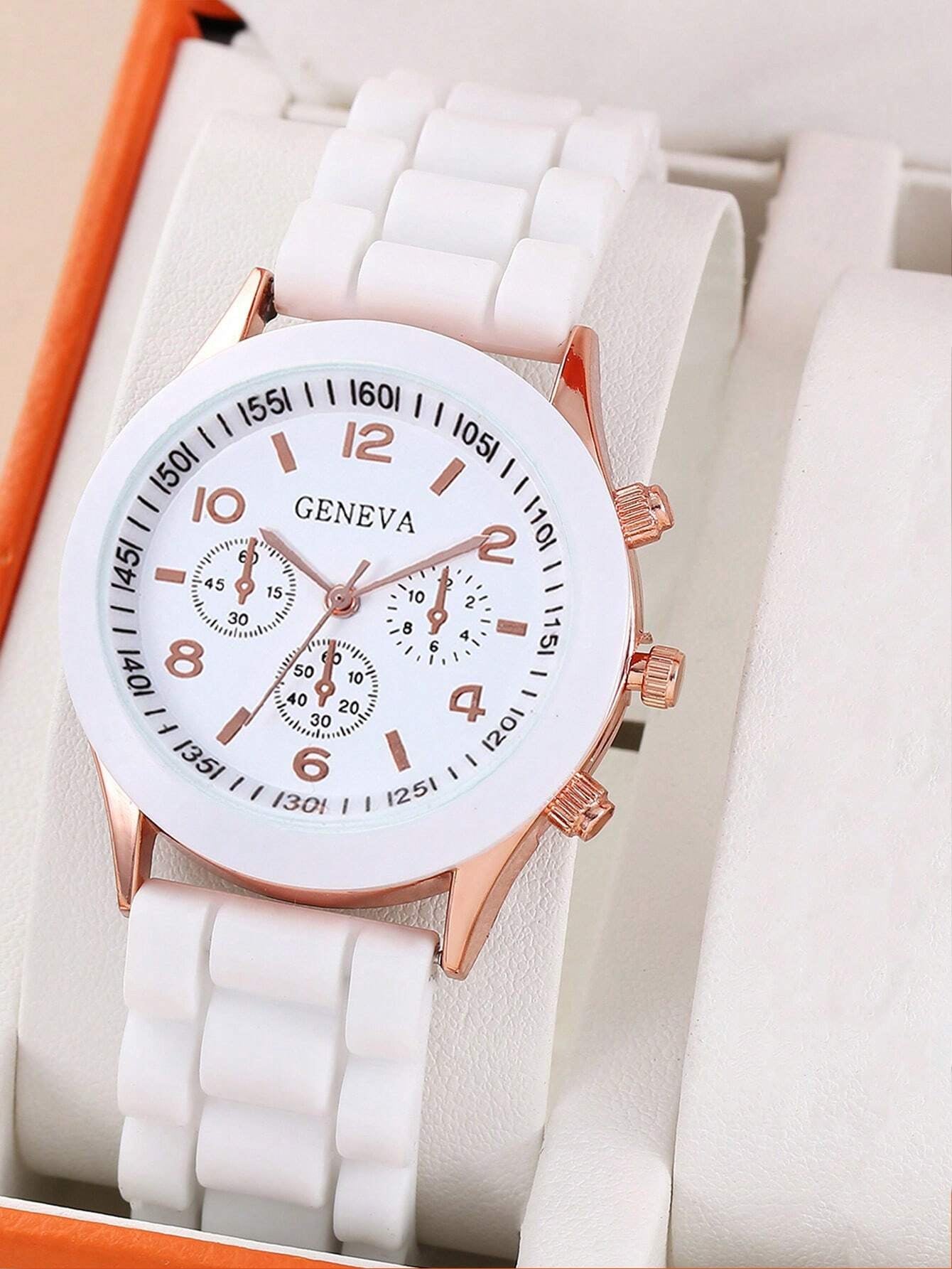 5Pcs Cute Silica Gel Quartz Girls Watch Necklace Bracelet Earrings Jewelry Set Girl Gift Halloween Gift Christmas Carnival School Life