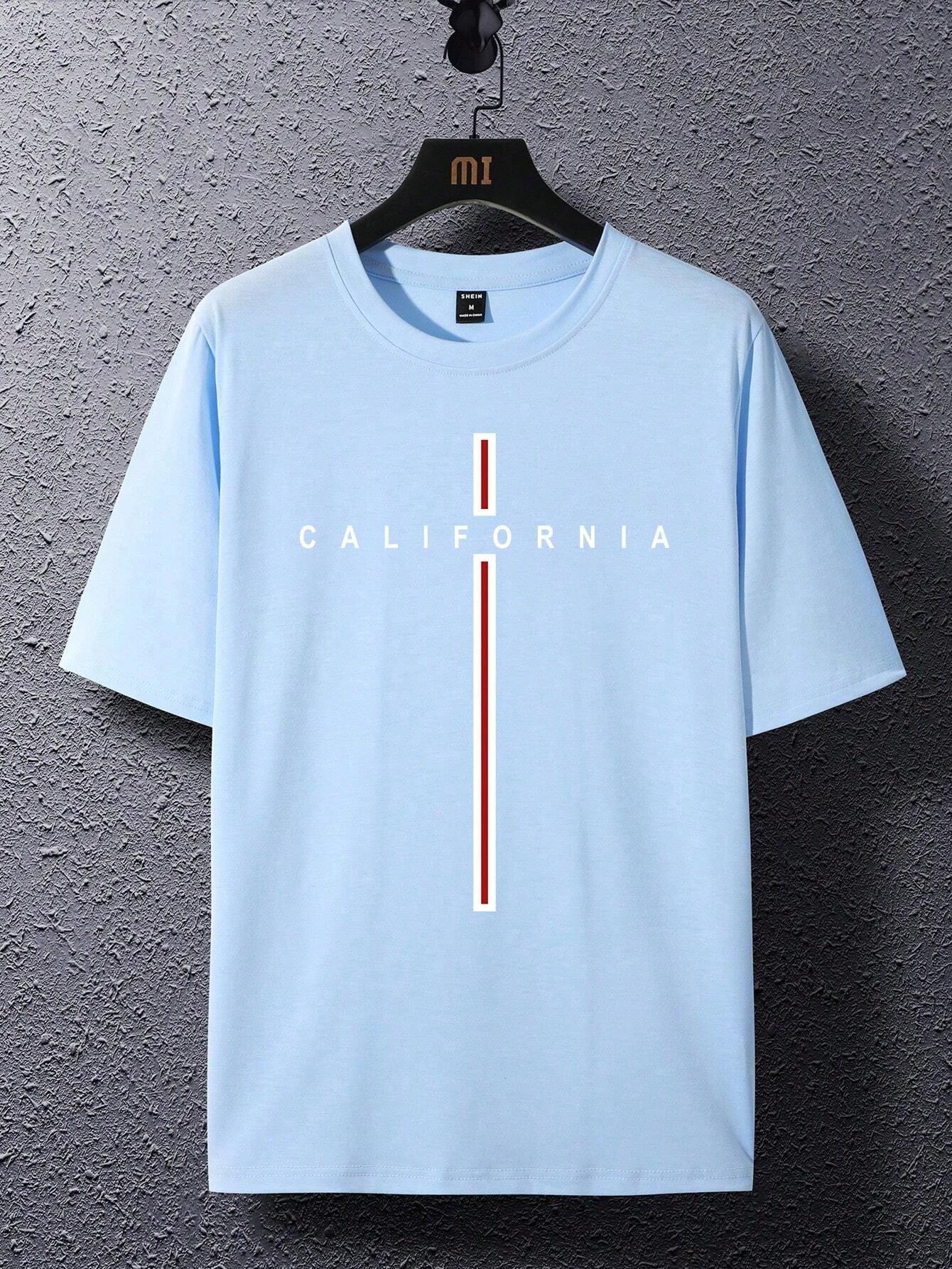 Manfinity Homme Men'S Oversized Letter Printed Drop Shoulder T-Shirt