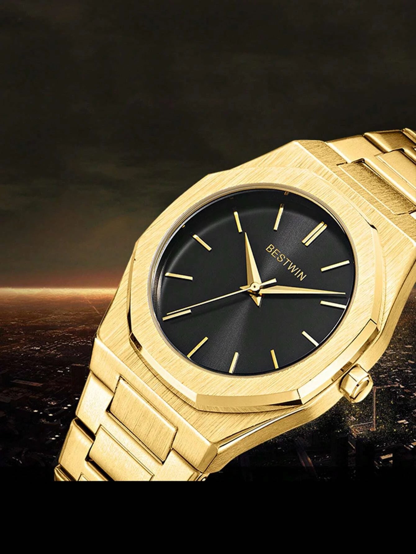 GORBEN Men round Pointer Quartz Watch Father