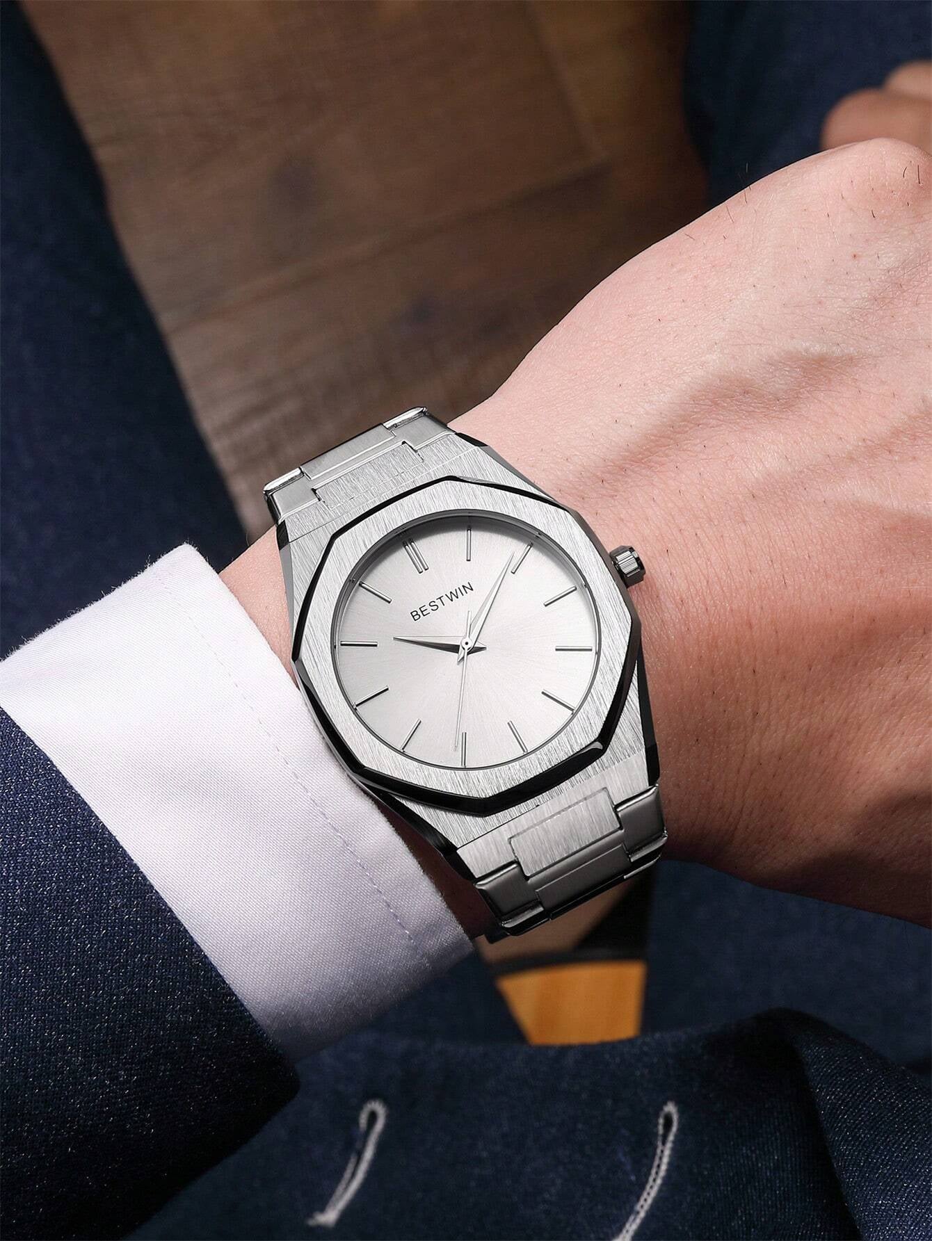 GORBEN Men round Pointer Quartz Watch Father