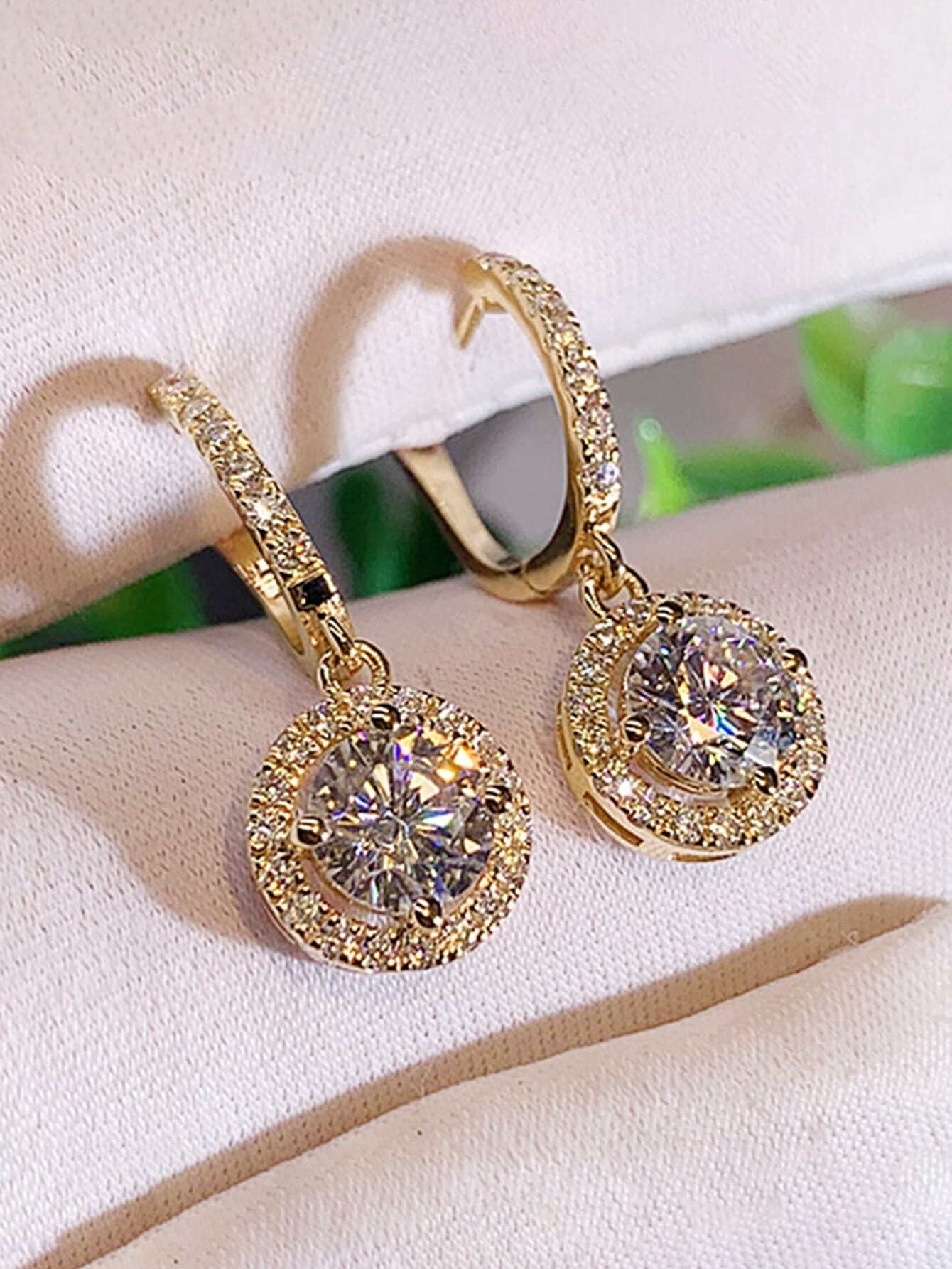 1 Pair Fashion Cubic Zirconia Drop Earrings for Women for Wedding Engagement Anniversary Party Jewelry Valentine'S Day Gift