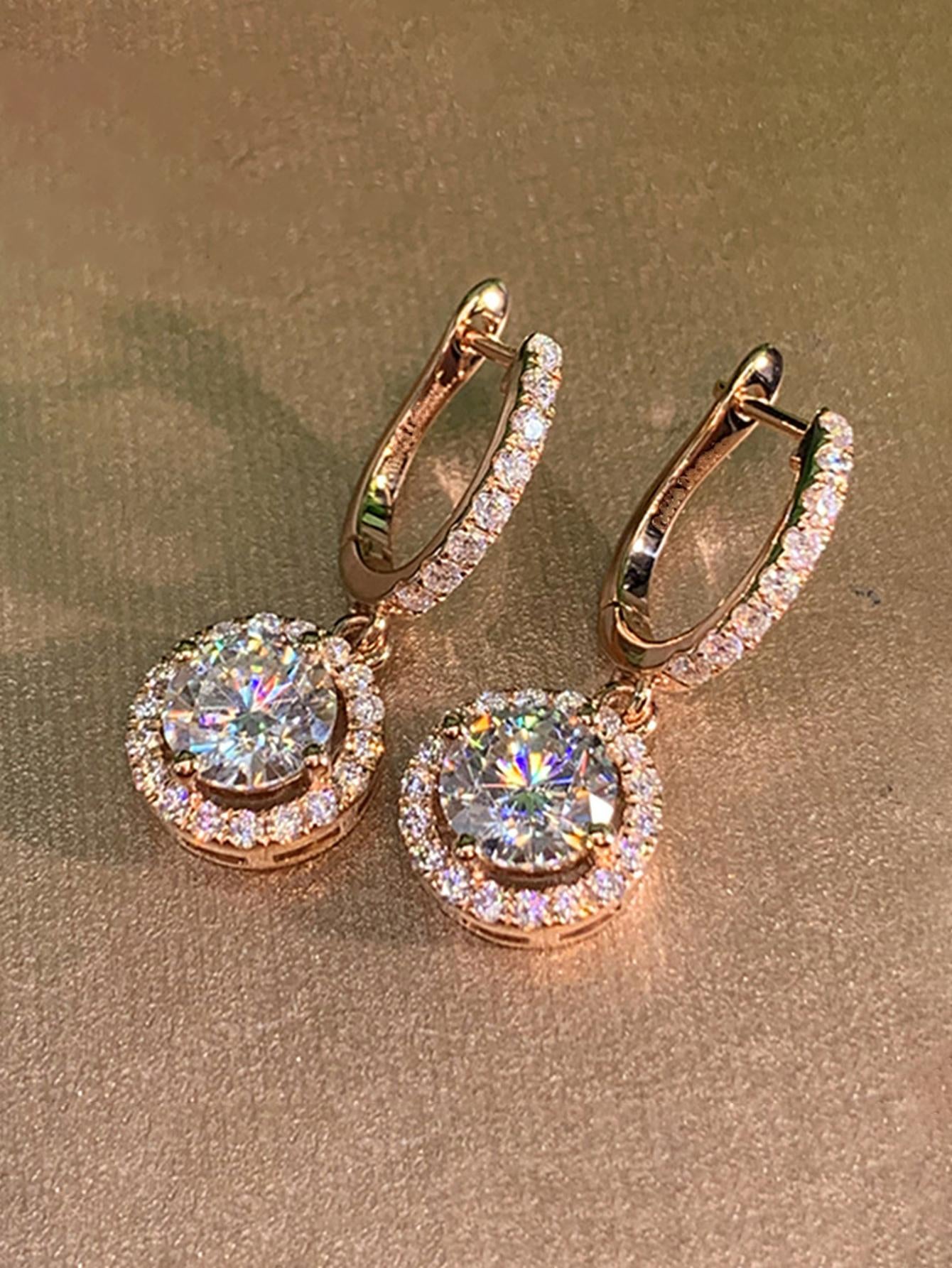 1 Pair Fashion Cubic Zirconia Drop Earrings for Women for Wedding Engagement Anniversary Party Jewelry Valentine'S Day Gift