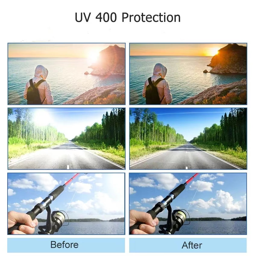 UV400 Polarized Sunglasses Man Portable Foldable Shade Windshield Avoid Flying Insects Photochromic Eyeglass Bicycle Accessories