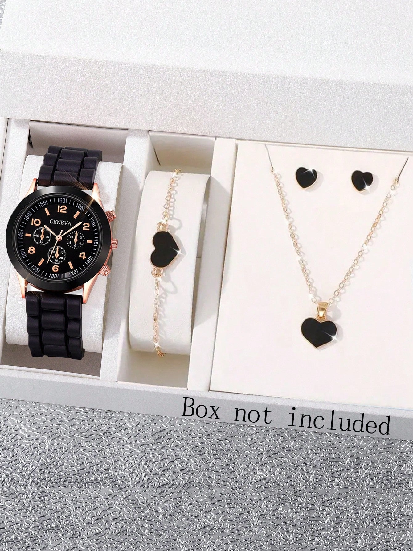 5Pcs Lovely Silica Gel Quartz Girls Watch and Necklace Bracelet Earrings Jewelry Set for Girls Gifts