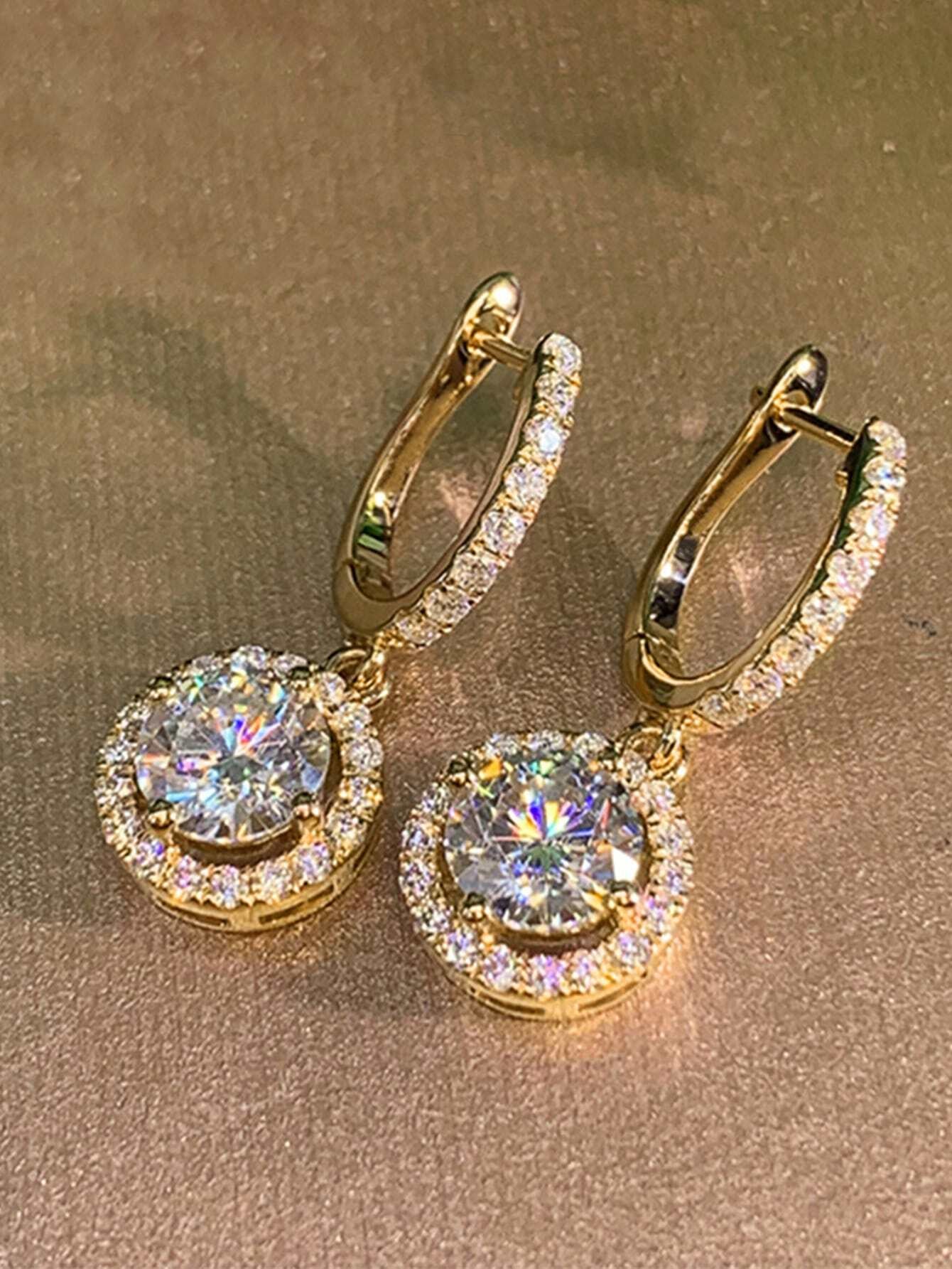 1 Pair Fashion Cubic Zirconia Drop Earrings for Women for Wedding Engagement Anniversary Party Jewelry Valentine'S Day Gift