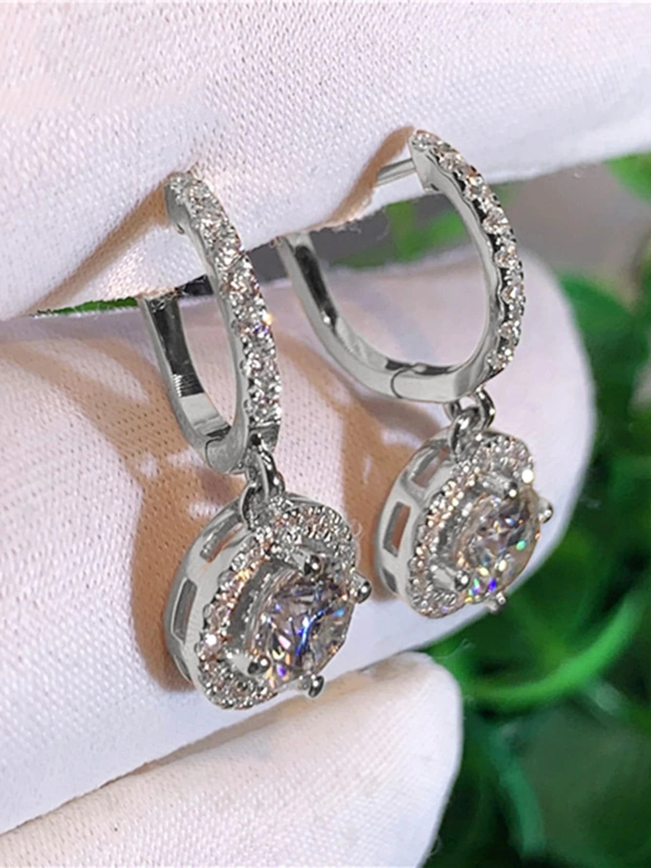 1 Pair Fashion Cubic Zirconia Drop Earrings for Women for Wedding Engagement Anniversary Party Jewelry Valentine'S Day Gift