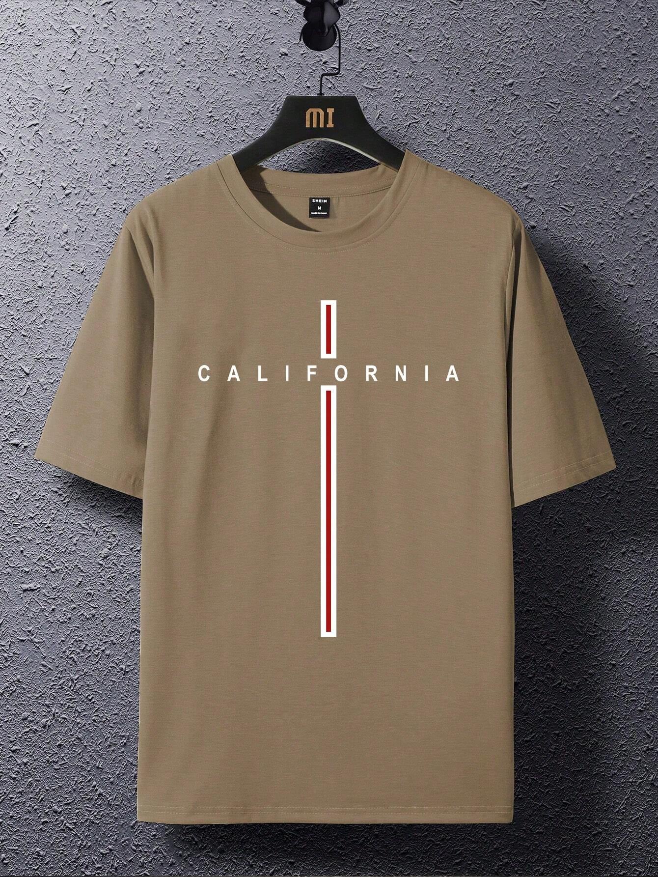 Manfinity Homme Men'S Oversized Letter Printed Drop Shoulder T-Shirt