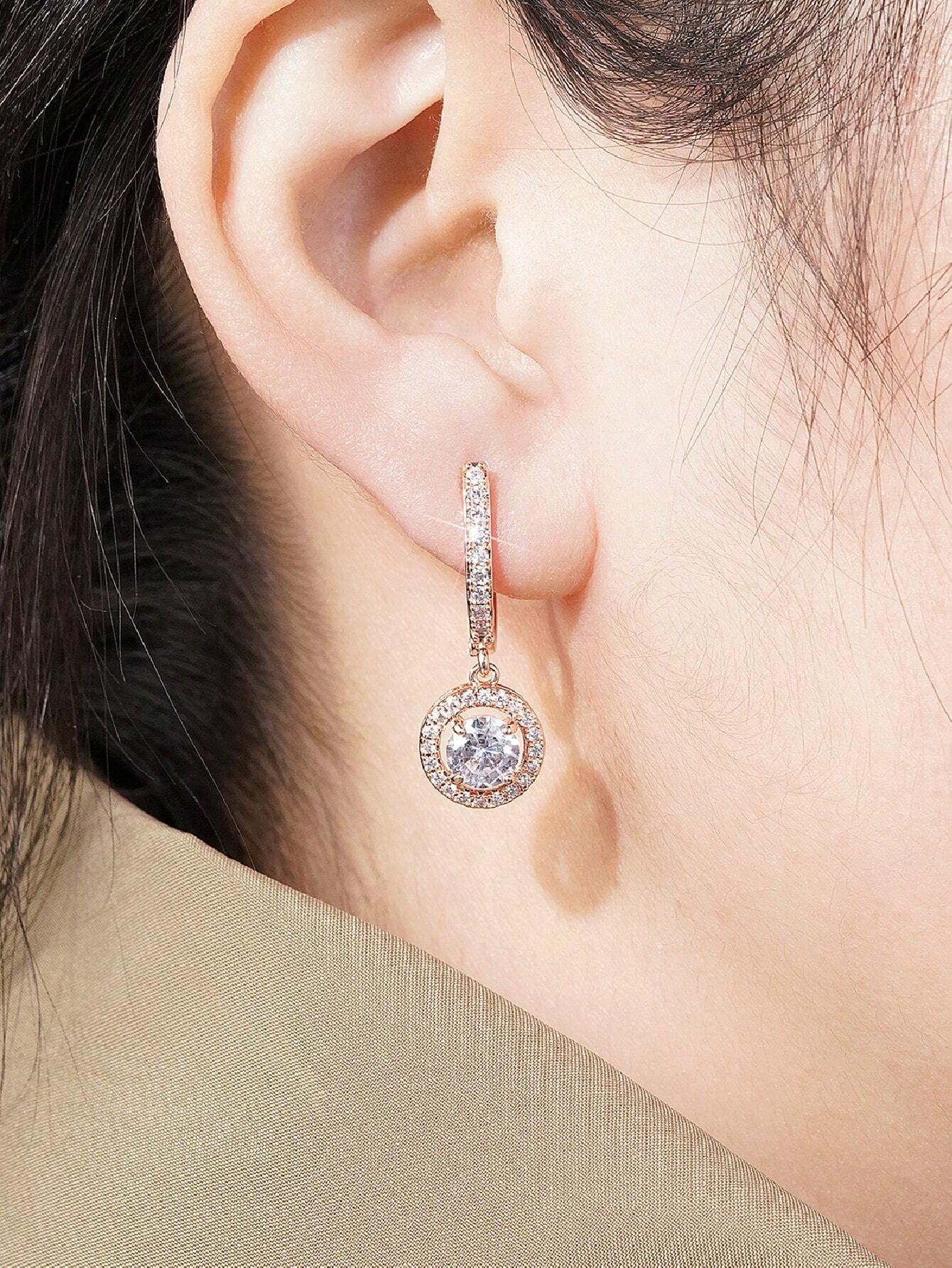 1 Pair Fashion Cubic Zirconia Drop Earrings for Women for Wedding Engagement Anniversary Party Jewelry Valentine'S Day Gift