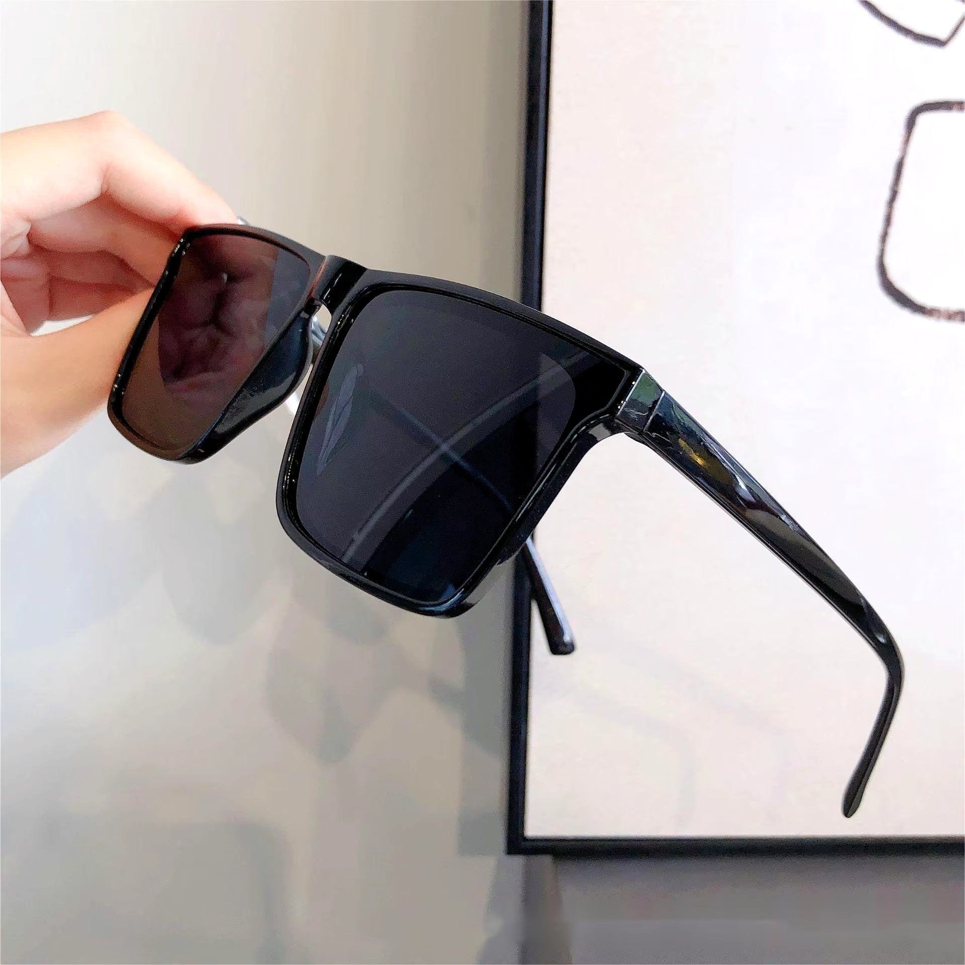 2022 New Sunglasses Men'S Driving Anti-Uv Sunglasses Concave Shape Ladies Long Frame Sunglasses Gafas De Sol Hombre