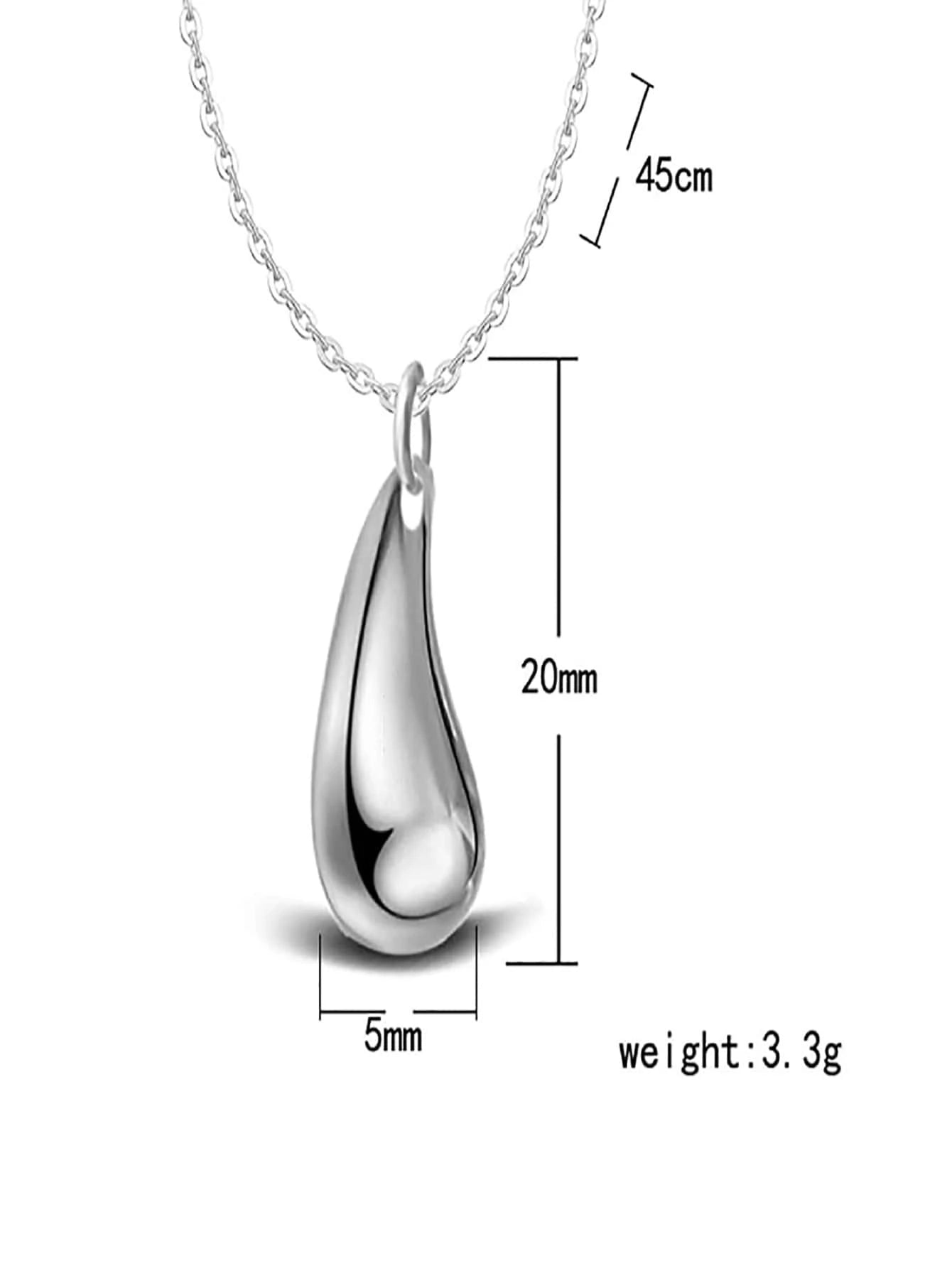 4Pcs/Set Fashion Simple Water Drop Jewelry Ring Earrings Necklace Bracelet Set of Four Stainless Steel Jewelry