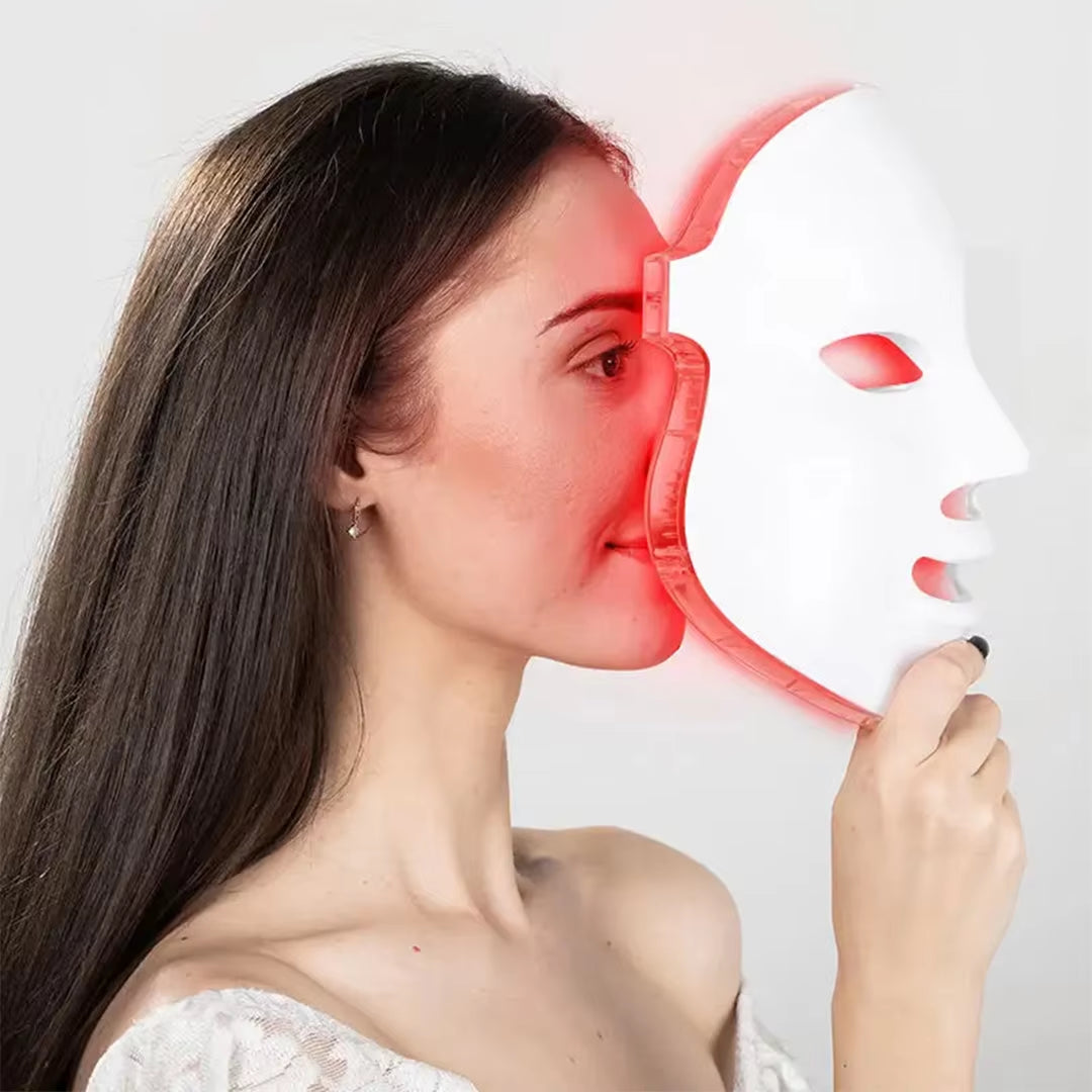 7 Colors LED Facial Mask Photon Therapy Face Skin Care Mask anti Acne Therapy Skin Wrinkle Removal Face Beauty Mask